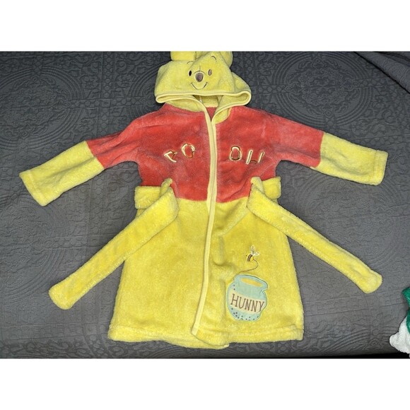 Disney Baby Winnie The Pooh Robe Yellow And Pink 24Mos Housecoat - Picture 2 of 8